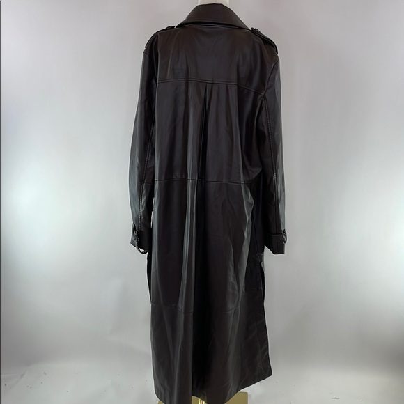 Osman Yousefzada Collective, Faux Leather Trench Coat, Size 16 - Picture 7 of 16
